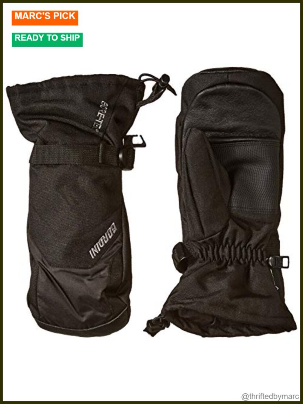 Gordini Men's Gore-Tex Gauntlet Mitten Gloves – Waterproof, Windproof, Leather